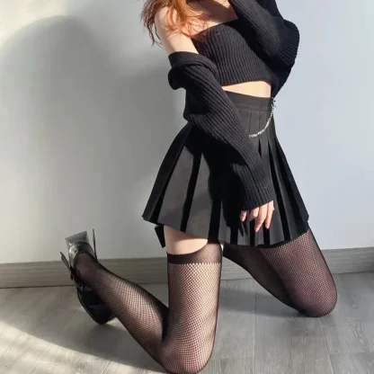 Refined Fishnet Classy Thigh Highs - Image 4