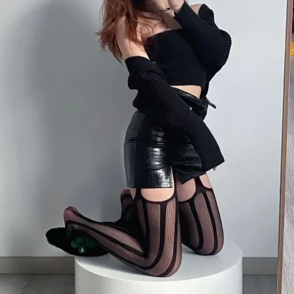Refined Fishnet Classy Thigh Highs - Image 6